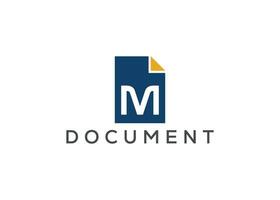 lettre m document monogramme logo conception vecteur modèle