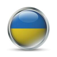 Ukraine drapeau 3d badge illustration vecteur