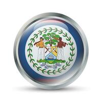 Belize drapeau 3d badge illustration vecteur