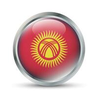 Kirghizistan drapeau 3d badge illustration vecteur