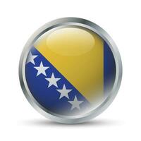 Bosnie et herzégovine drapeau 3d badge illustration vecteur