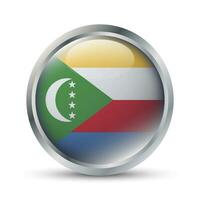 comores drapeau 3d badge illustration vecteur