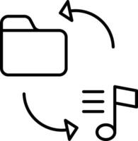 la musique à dossier contour vecteur illustration icône
