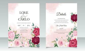 magnifique floral Cadre mariage invitation carte modèle vecteur