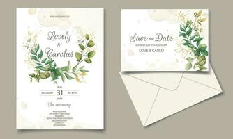 magnifique floral Cadre mariage invitation carte modèle vecteur