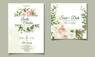 magnifique floral Cadre mariage invitation carte modèle vecteur