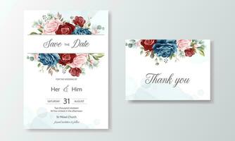 main tiré floral mariage invitation carte vecteur