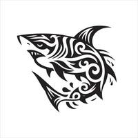 requin tribal logo icône conception illustration vecteur