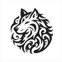 Loup tribal tatouage logo icône conception illustration vecteur