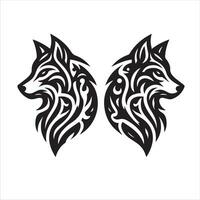 Loup tribal tatouage logo icône conception illustration vecteur