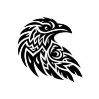 corbeau tribal tatouage logo icône conception vecteur