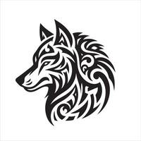 Loup tribal tatouage logo icône conception illustration vecteur