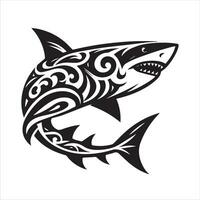 requin tribal logo icône conception illustration vecteur
