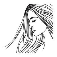 magnifique femmes visage ligne illustration vecteur