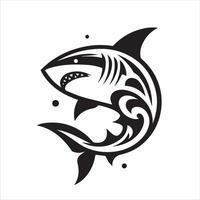 requin tribal logo icône conception illustration vecteur