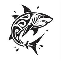 requin tribal logo icône conception illustration vecteur