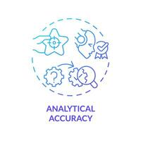 2d pente analytique précision icône, Créatif isolé vecteur, mince ligne bleu illustration représentant cognitif l'informatique. vecteur