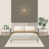 vecteur illustration de une Accueil chambre. chambre intérieur dans moderne style.