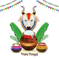 content pongal Festival fête carte Contexte vecteur