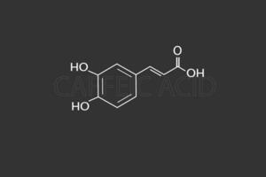 caféique acide moléculaire squelettique chimique formule vecteur