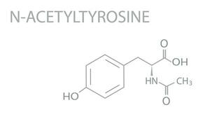 n-acétyltyrosine moléculaire squelettique chimique formule vecteur