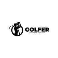 enfant le golf joueur logo conception modèle vecteur