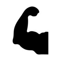 Humain muscle bras silhouette icône vecteur illustration