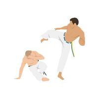 gens combat dans capoeira. brésilien martial arts. combat sport. vecteur