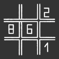 icône de craie de puzzle de sudoku vecteur