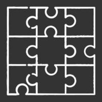 icône de craie de puzzle vecteur