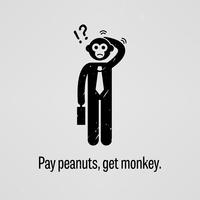 Payez des cacahuètes, obtenez le singe. vecteur