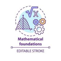 icône de concept de fondations mathématiques vecteur