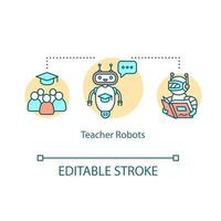 icône de concept de robots enseignant vecteur