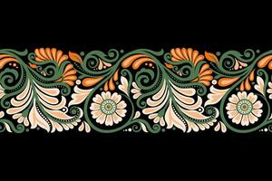 floral sans couture Contexte géométrique ethnique Oriental ikat sans couture modèle traditionnel conception pour arrière-plan, tapis, papier peint, vêtements, emballage, batik, tissu, vecteur illustration broderie style.