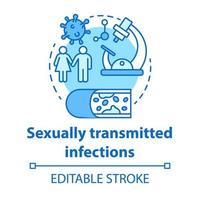 Icône de concept d'infections sexuellement transmissibles vecteur