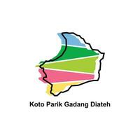 haute détaillé vecteur carte de koto parik gadang diateh moderne contour, logo vecteur conception. abstrait, dessins concept, logo, logotype élément pour modèle.