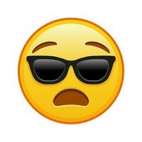 angoissé visage avec des lunettes de soleil grand Taille de Jaune emoji sourire vecteur