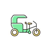 icône de couleur rvb taxi tricycle vecteur