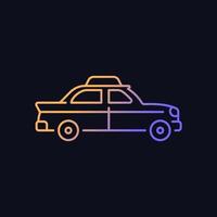 icône de vecteur de dégradé de voiture de taxi rétro pour thème sombre