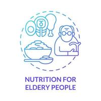 nutrition pour les personnes âgées icône de concept dégradé bleu vecteur