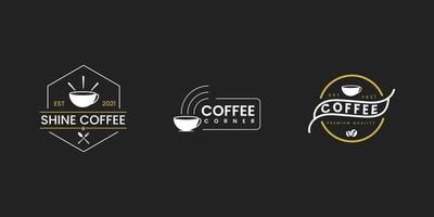 ensemble de création de logo de café. vecteur libre