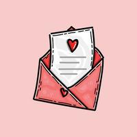 l'amour lettre gens pour Valentin clipart illustration vecteur conception isolé dans rose Contexte