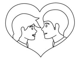romantique Masculin et femelle avatar personnage vecteur