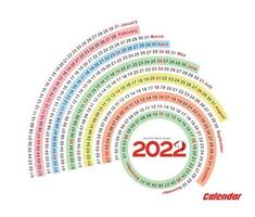 bonne année 2022 calendrier - éléments de conception de vacances de nouvel an pour les cartes de vacances, affiche de bannière de calendrier pour les décorations, fond d'illustration vectorielle. vecteur