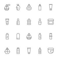 cosmétique bouteilles vecteur ligne icône ensemble. parfait pour conception, infographies, la toile des sites, applications