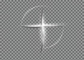 croix de lumière, croix brillante avec cadre de lumières blanches symbole du christianisme. symbole d'espérance et de foi. modèle de logo enseigne au néon religieux. icône d'illustration vectorielle isolé sur fond noir vecteur