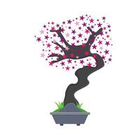 bonsaï Sakura fleur dans pot illustration vecteur