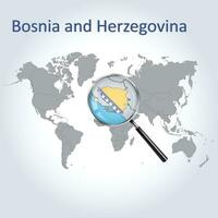 agrandie carte Bosnie et herzégovine avec le drapeau et élargissement de Plans, vecteur art