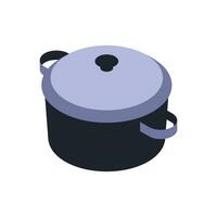 vecteur réaliste métal pot avec soupe blanc Contexte vecteur illustration