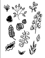 Ensemble de vecteur dessiner main Doodle Leaves